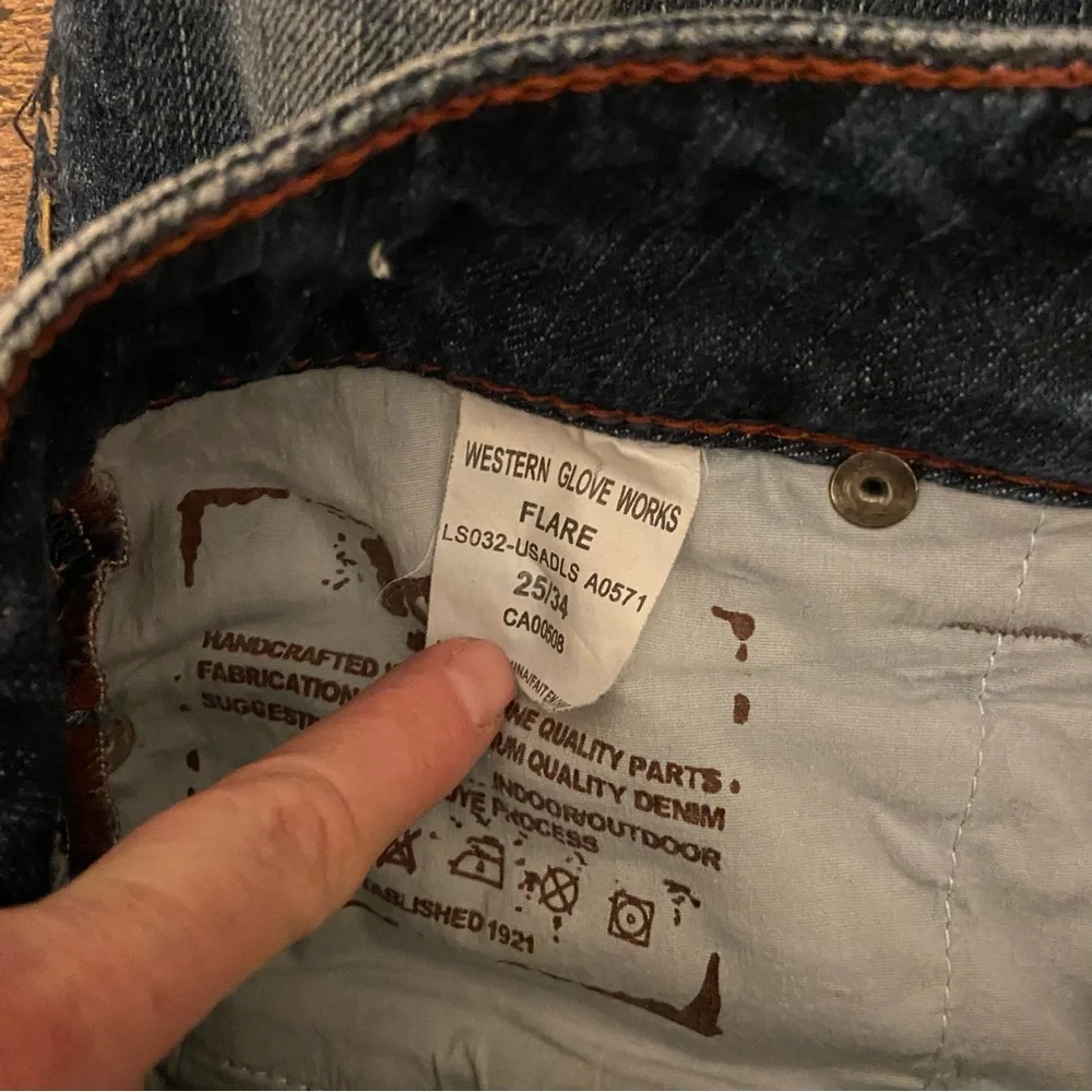 1921 Western Glove Flare JEANS, Cute Western Details - Picture 8 of 14